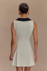 Oli Sleeveless Contrast Mini Dress - Ivory/Black