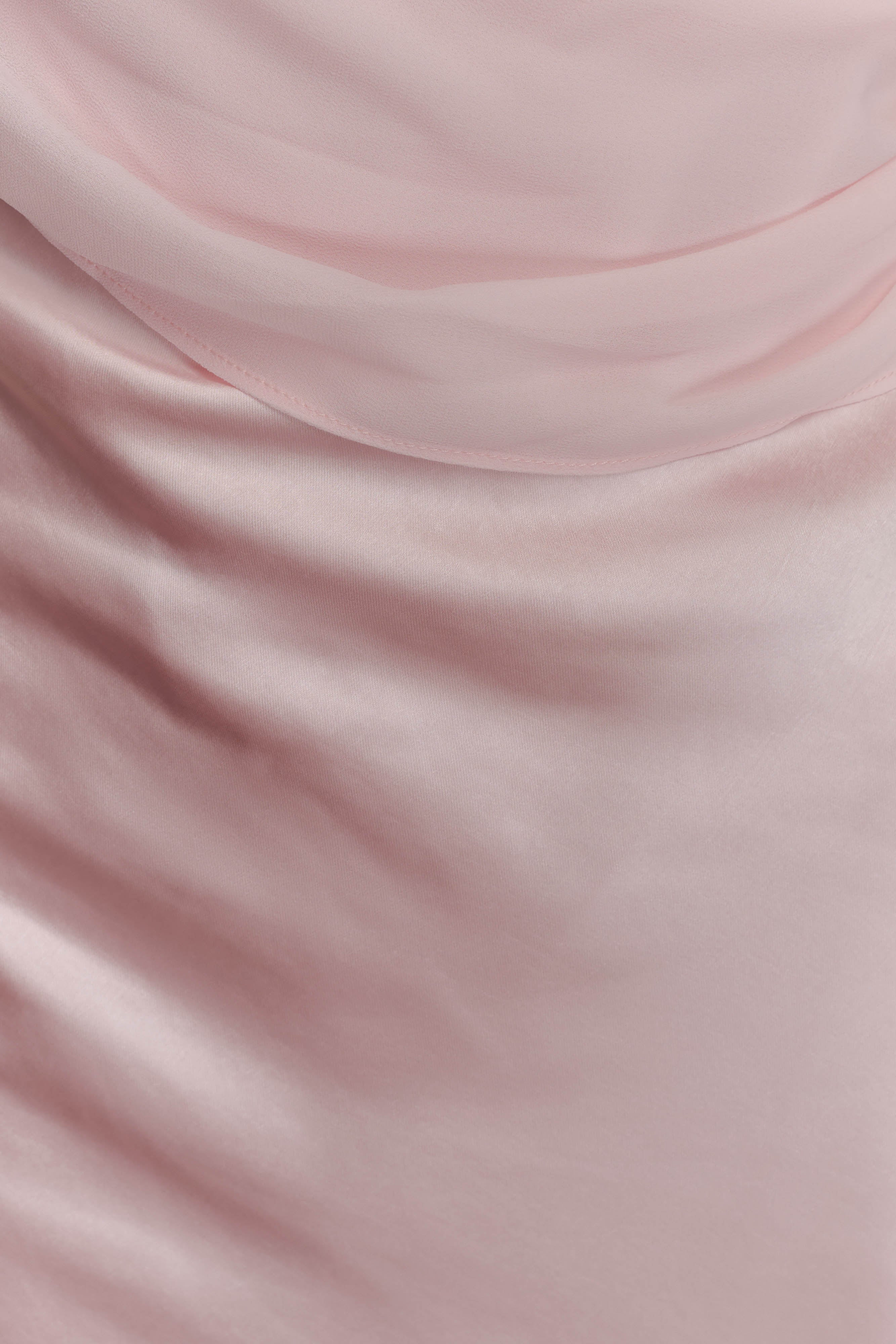 Carah Satin And Chiffon Maxi Dress - Pale Pink