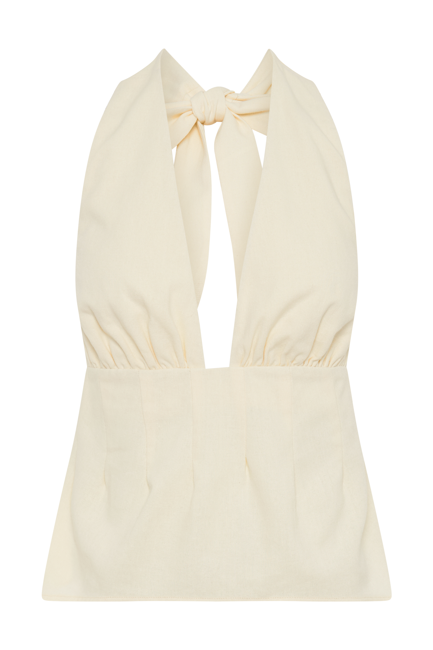 Delfina Linen Halter Top - Lemon Sherbet