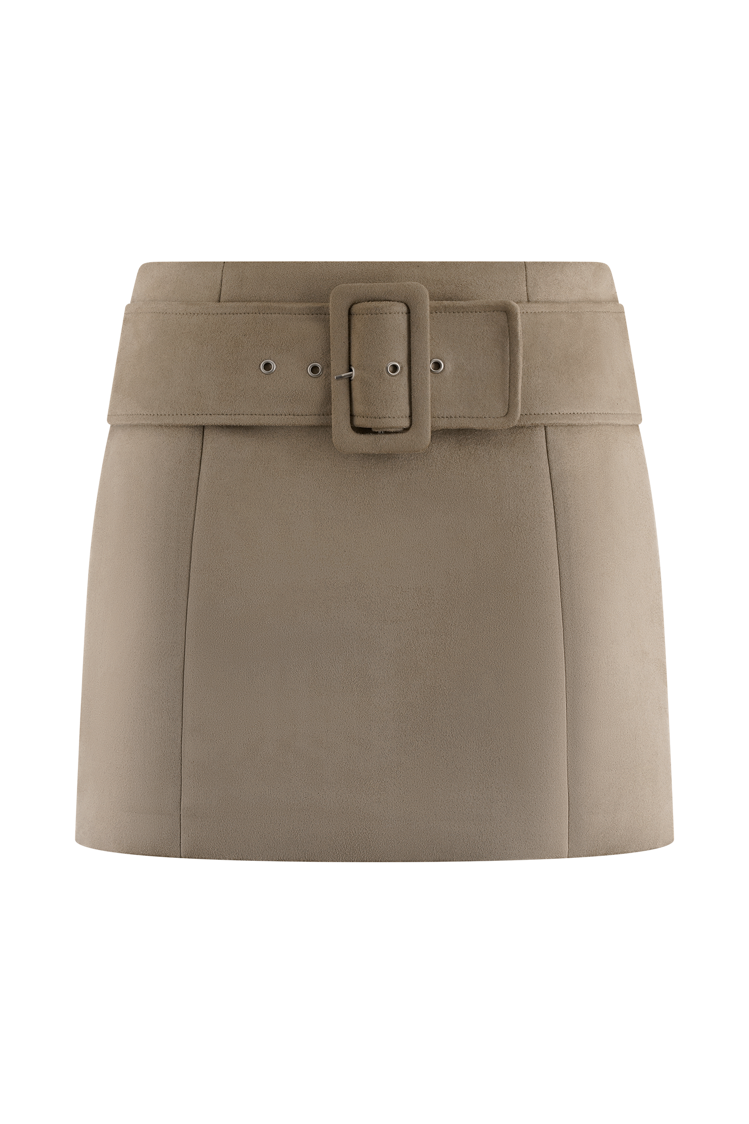 Hayes Faux Suede Belted Mini Skirt - Sand