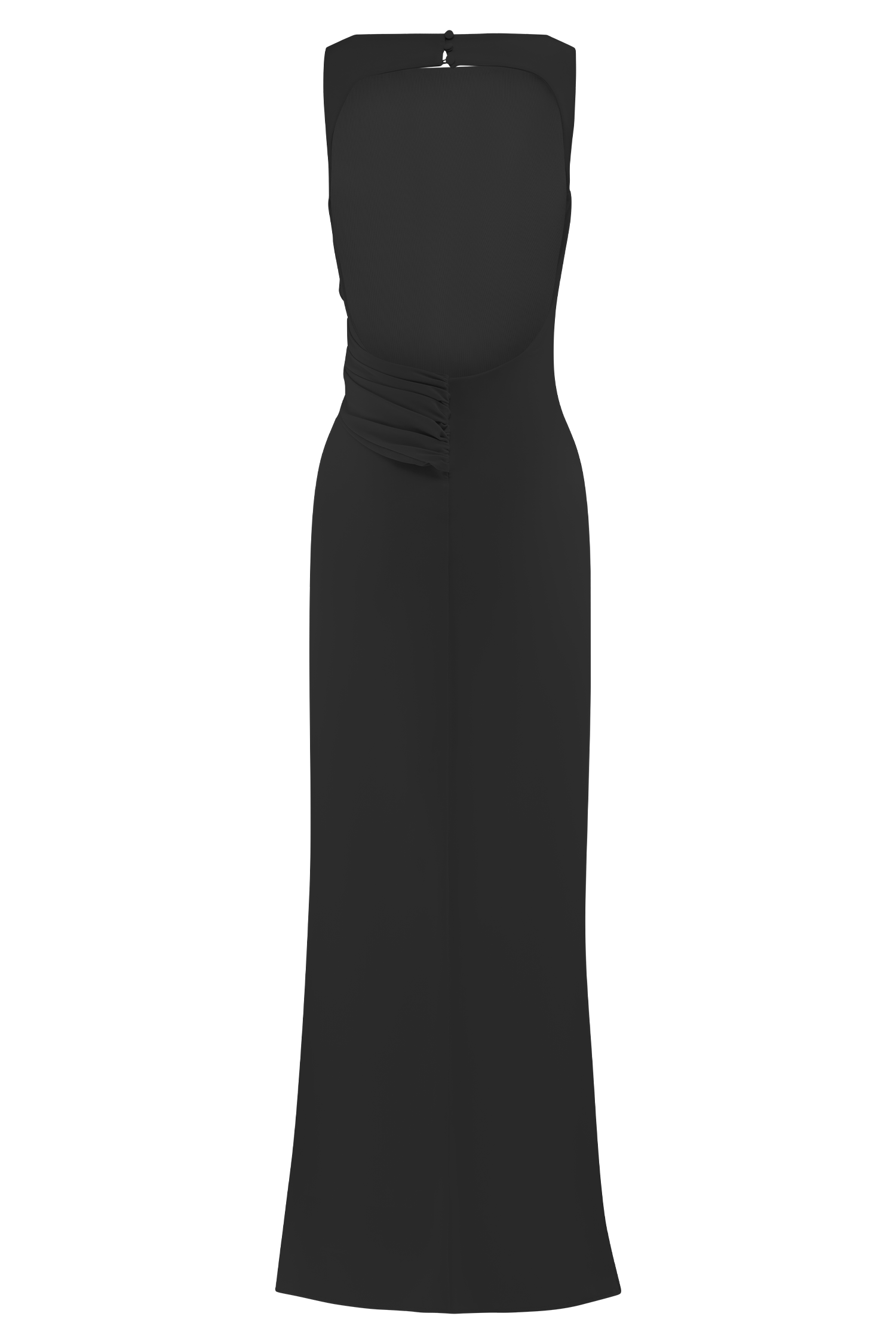 Henley Slinky Drape Maxi Dress - Black